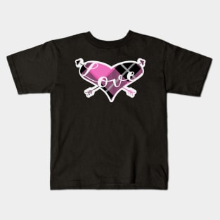 Flannel Love Pink Kids T-Shirt